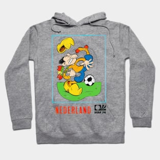 Nederland 74 / Vintage Faded-Style Football Design Hoodie